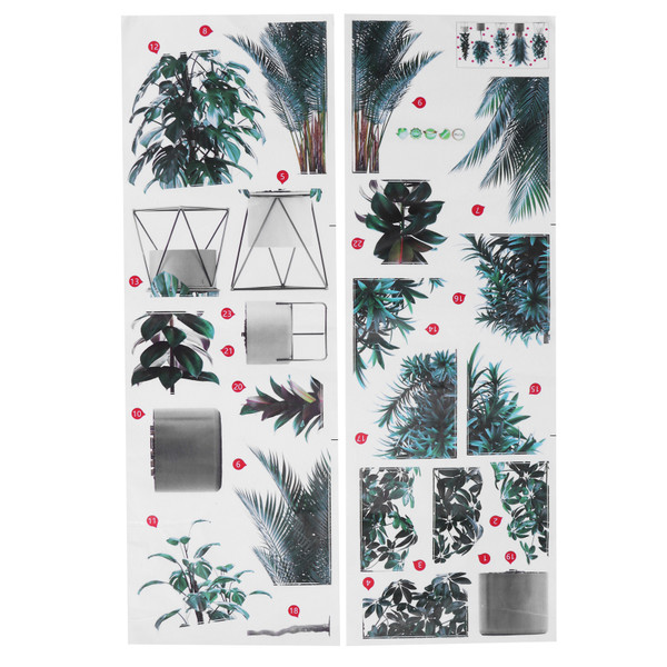 Green Pot Plants Pattern Wall Decals Wall Stickers for Living Room Background Decoration