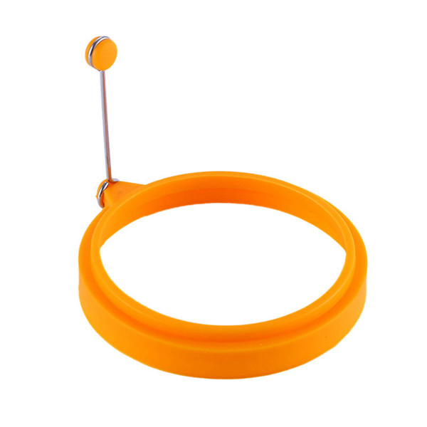 Silicone Egg Ring Round Shape Easy to Clean Reusable Multifunctional DIY Fried Egg Ring for Pancake Breakfast Sandwich Round Orange
