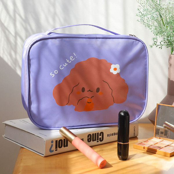 Travel Makeup Bag Cartoon Cute Storage Toiletry Bag Portable Hand Cosmetic Bag for Travel Wash Makeup Grape Purple