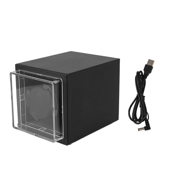 Automatic Single Watch Winder 5 Rotation Modes with Light 2 Power Supply Modes 10W Watch Box for Automatic Watches Travel Black