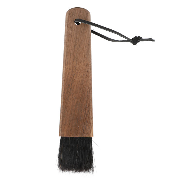 Coffee Grinder Brush Soft Bristles Long Handle Coffee Machine Cleaning Tool for Home Cafe Cups Mugs Walnut Wood Black Bristles