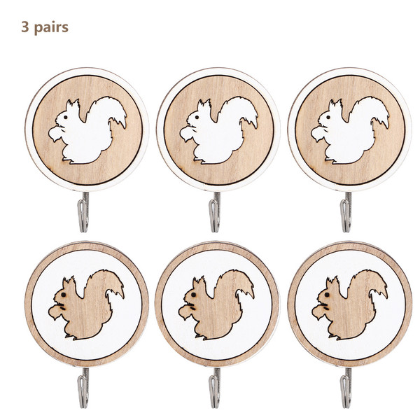 3Pair Animal Shaped Wall Hook Hanging Coat Hat Keys Hanger for BedroomType C