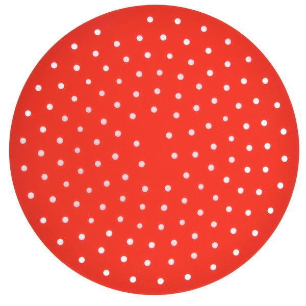 20cm Anti Slip Round Cooking Fryer Mat Anti Sticking Silicone Steamer Liners For KitchenRed