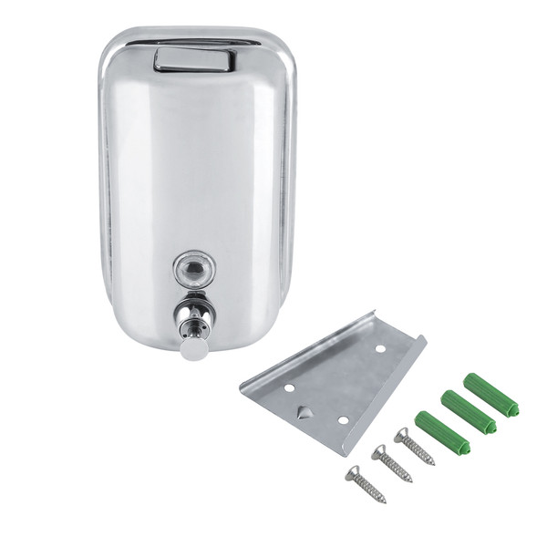 Bathroom Wall Mounted Stainless Steel Soap Liquid/Shampoo Lotion Pump Action Dispenser (1000mL)