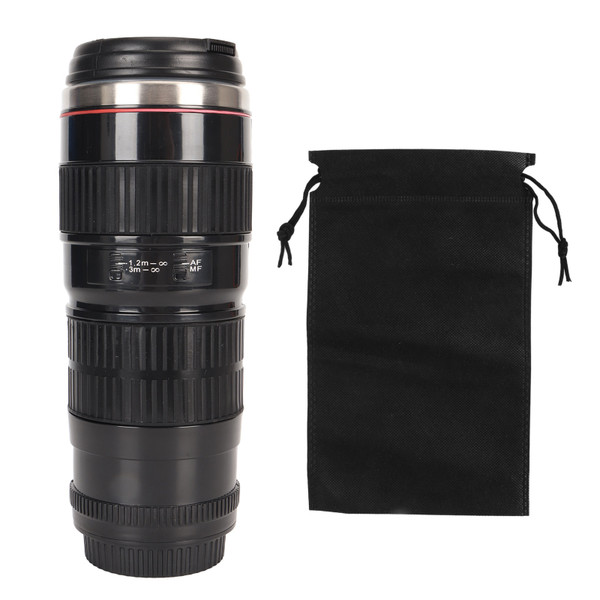 Camera Lens Coffee Mug Stainless Steel Coffee Mugs Sealed Lids Photographer Camera Mug Travel Coffee Cup for Men Women Black