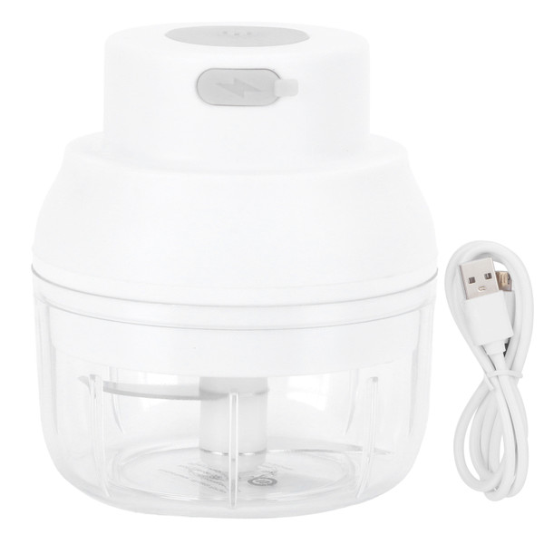 100ml USB Vegetable Cutter Mini Garlic Crusher Chopper Electric Garlic Masher Cooking AccessoryWhite