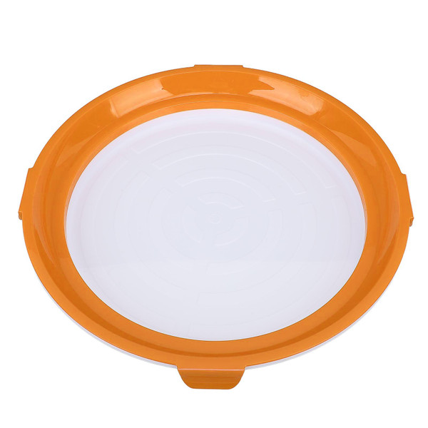 Food Preservation Tray Multipurpose Round Shape Reusable Vacuum Sealing Stackable Food Storage Tray for Kitchen Tool Orange