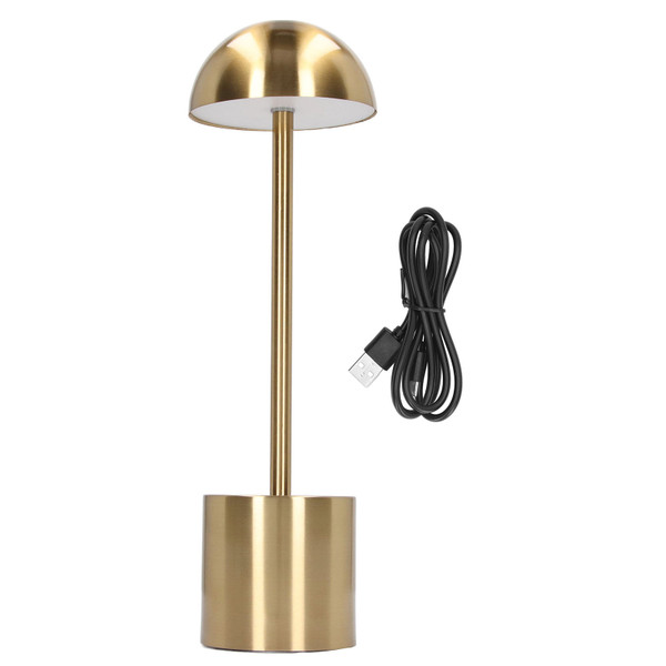 Cordless Table Lamp 2000mAh Rechargeable LED 3 Color Dimming USB Desk Lamp for Home Livingroom Restaurant Gold