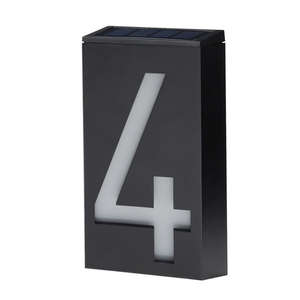Solar House Number Solar Powered 1000mAh Rechargeable LED Illuminated Address Plaque