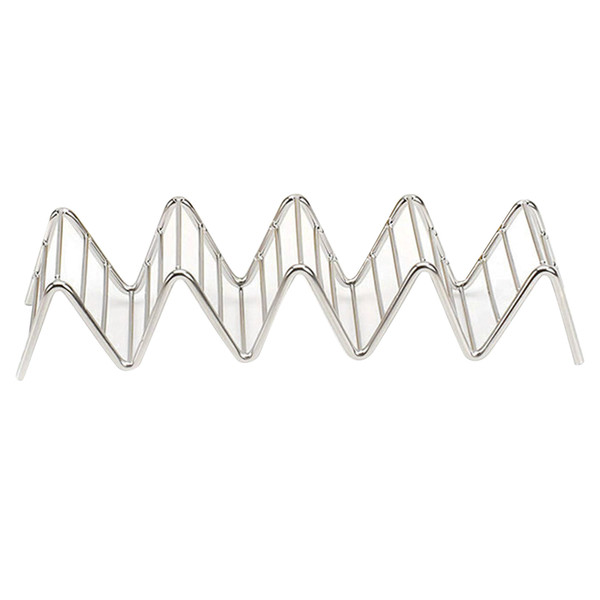 Stainless Steel V Shaped Taco Holder Corn Roll Spring Roll Taco Stand Home Pancake Food Rack 4‑5 Grids 6.3x22.5x4.5cm/2.5x8.9x1.8in