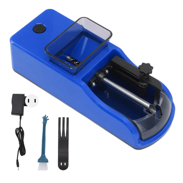 Electric Automatic Cigarette Rolling Machine 8mm Automatic Cigarette Injector Machine Making Smoke Accessories 110‑240V Blue US Plug