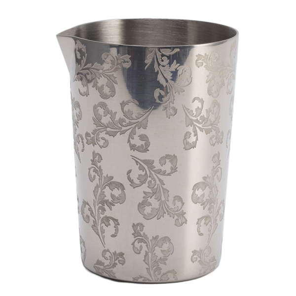 Cocktail Mixing Glass 304 Stainless Steel Heat Preservation Engraved Bartending Mixing Glass for Bar