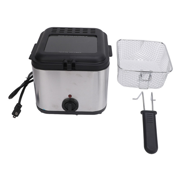 Electric Fryer Stainless Steel 1000W Temperature Adjustable Multifunction Electric Deep Fryer with Basket