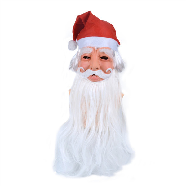 Santa Claus Headgear Christmas Headdress Decoration Holiday Soft Latex Adult Headgear Xmas Gifts Party Cospaly Props