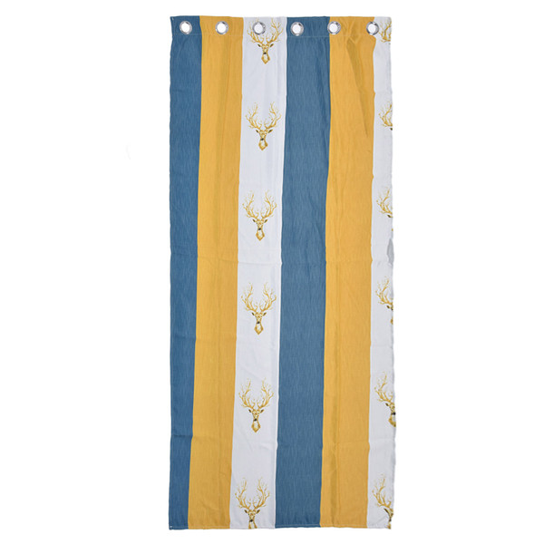 Polyester Deer Head Pattern Window Curtains Soft Texture Shading Short Curtains for Household Decoration