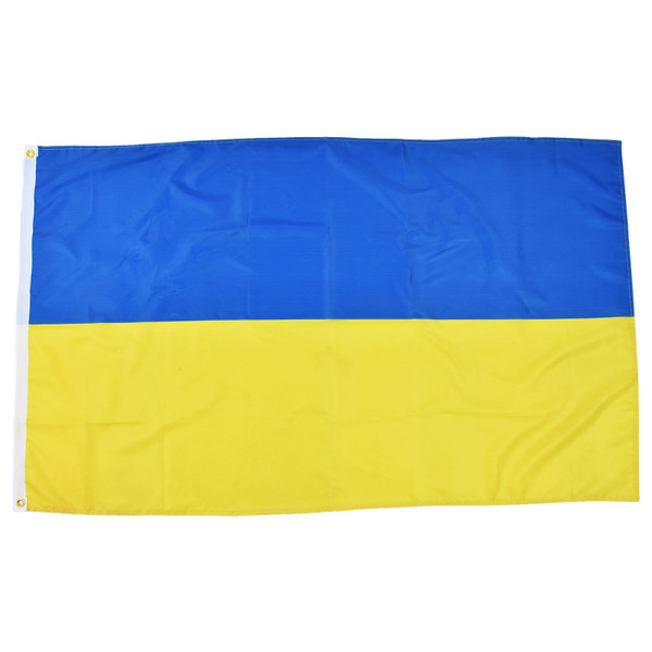 Ukrainian Flag Polyester Pongee Vivid Color UV Fade Resistant Digital Printing Ukraine Flag
