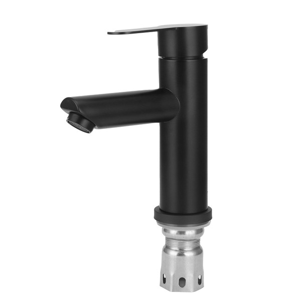 G1/2 Stainless Steel Hot and Cold Water Faucet Bathroom Countertop Basin Sink Water Tap Black