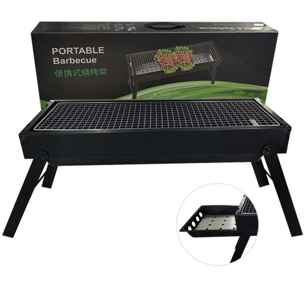Portable Barbecue Grill Multifunction Smokeless Folding Charcoal Grill for Camping Hiking Picnics Traveling (Approx. 60.2x22.2x32.8cm / 23.7x8.7x12.9in ) with Carbon Plate
