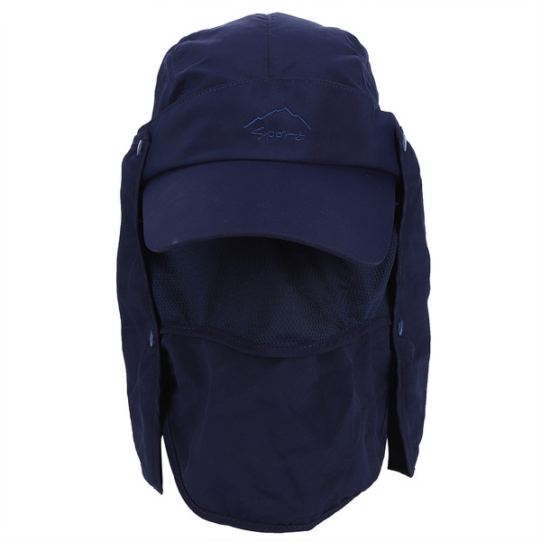 UPF 50+ Sun Hat UV Protection Wide Brim Outdoor Fishing Sunshade Cap for Travel Hiking Boating Gardening(Navy Blue Free Size)