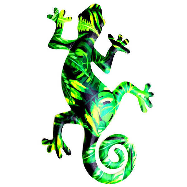 Metal Gecko Wall Art Decor Hanging Sculpture for Home Bedroom Living Room Office Garden Decor