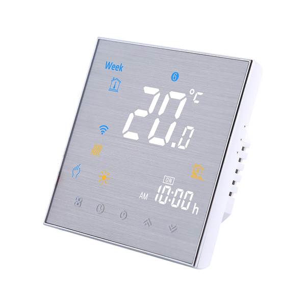 BTH-3000L-GCLW WiFi Smart Thermostat for Water/Gas Boiler Digital Temperature Controller Large LCD Display Touch Button Voice Control Compatible with Amazon Echo/ Home/Tmall Genie/IFTTT 5A AC 95-240V