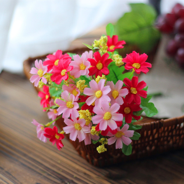 Artificial Flower 28 Lifelike Simulated Daisy Environmentally Friendly Decorative Fake Flower Pink