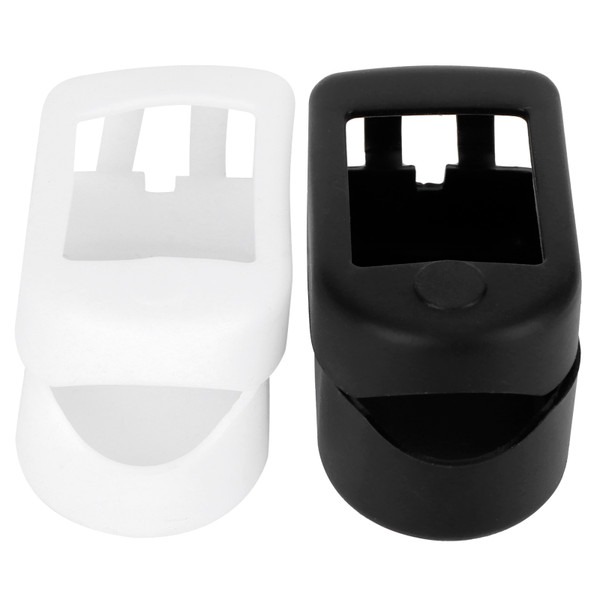 2Pcs Oximeter Cover Portable Silicone Fingertip Pulse Monitor Protector for Travel Home(Black White )