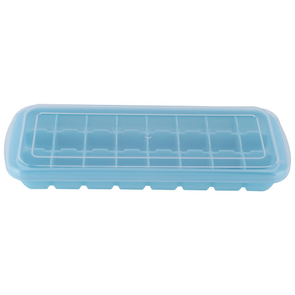 24-Grid Small Cubes Silicone Ice Tray with PP Lid Silicone Ice Mold for Home KitchenBlue