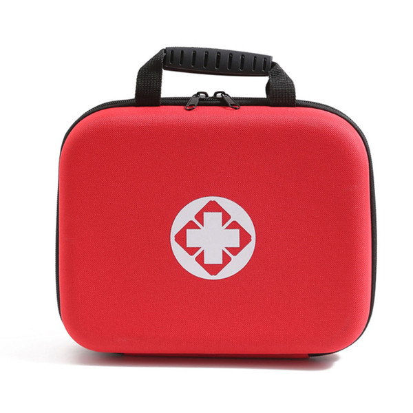 Empty First Aid Bag Waterproof Large Capacity Portable Red Hard Shell Medical Medication Organizer Bag for Outdoor Travel