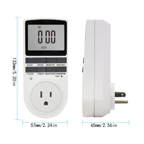Digital Timer Switch Socket Digital Electronic Timer Switch LCD Display Plug-in Programmable Time Switch Energy Saving Intelligent Electronic Timing Socket
