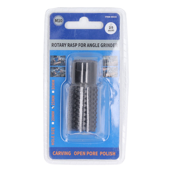 M10 Rotary Burr Rasp File Bit Black Polished Finish Wood Carving Hole Drill Bit for Angle Grinder 25mm/1in