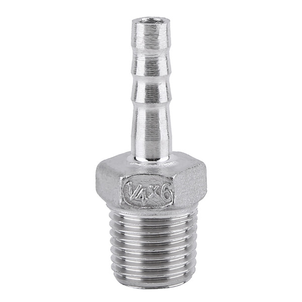 Male Threaded Steel Barb Hose Pipe Fitting Tail Connector (1/4"x6mm)