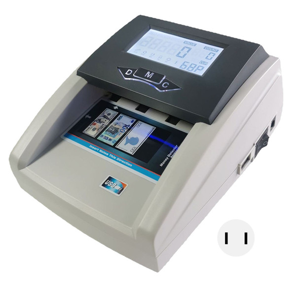 Banknote Detector Multi Modes LCD Money Counter Machine USD EUR Bill Checker with Alarm US Plug 110‑240V