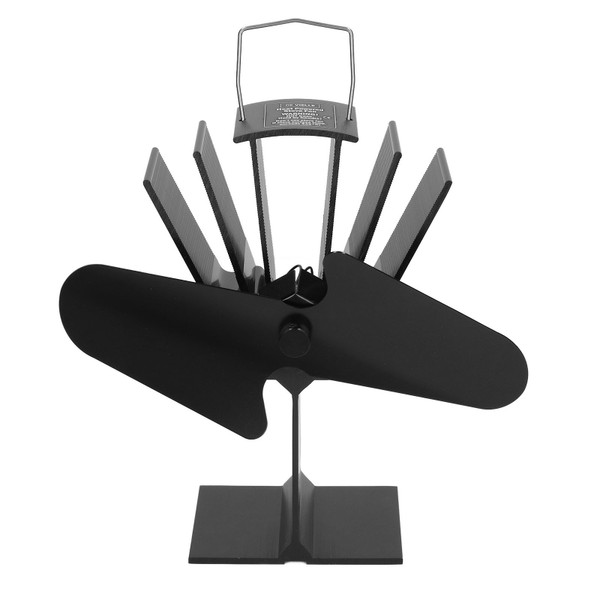 2 Blade Heat Powered Stove Fan Aluminium Alloy Non Electric Wood Stove Fireplace Fan for Home Hotel