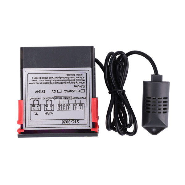 STC-3028 Digital Display Temperature and Humidity Controller Meter with Integrated Sensor (24V)