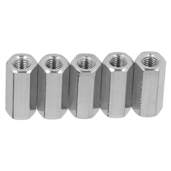 5PCS Hex Coupling Nuts 304 Stainless Steel M10 Thread Coarse Hex Connection Nut Fastening Parts