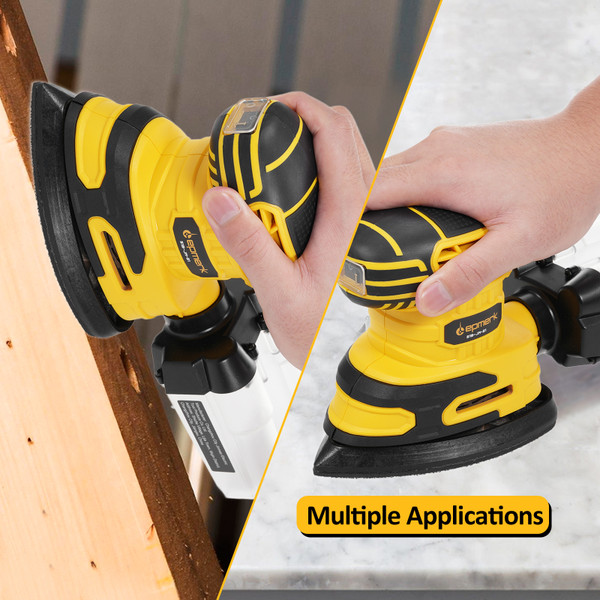 Detail Sander 13,000 OPM Compact Electric Sander with Dust Collector 220W 1.6Amp Power Sander with 20PCS Sanderpapers and Transparent Dust Box for Tight Spaces Woodworking