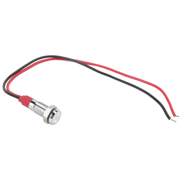 LED Metal Indicator 6mm Waterproof Signal Lamp for Pilot Car Truck Boat with Wire 6VWhite