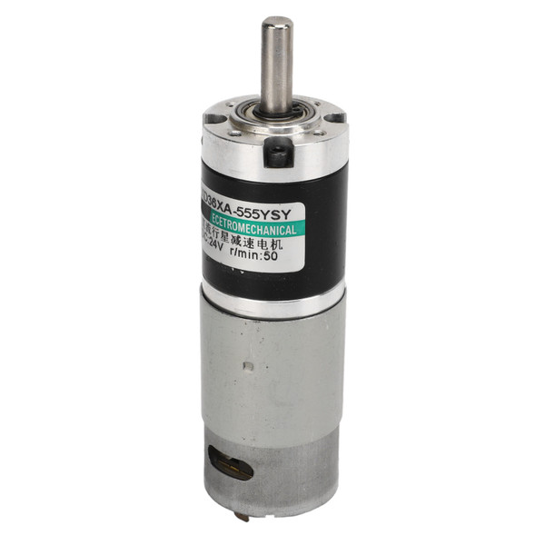 DC Geared Motor Copper High Torsion Low Noise Mini Electric Motor 24V 15W Black Silver 50r/min