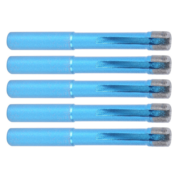 5PCs Diamond Hole Drill Bit Hardware Parts Blue 8mm for Granite / Ceramic Tiles / Concrete
