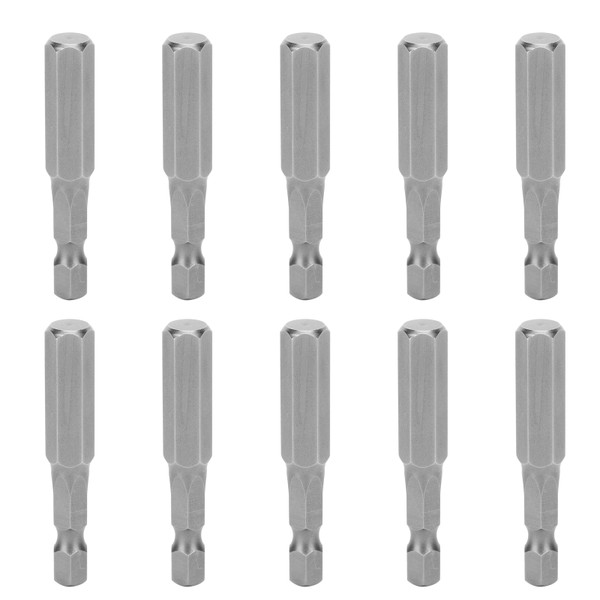 10Pcs Electric Screwdriver Bits Hardened Hex Socket Magnetic S2 Alloy Steel 8mm 50mm