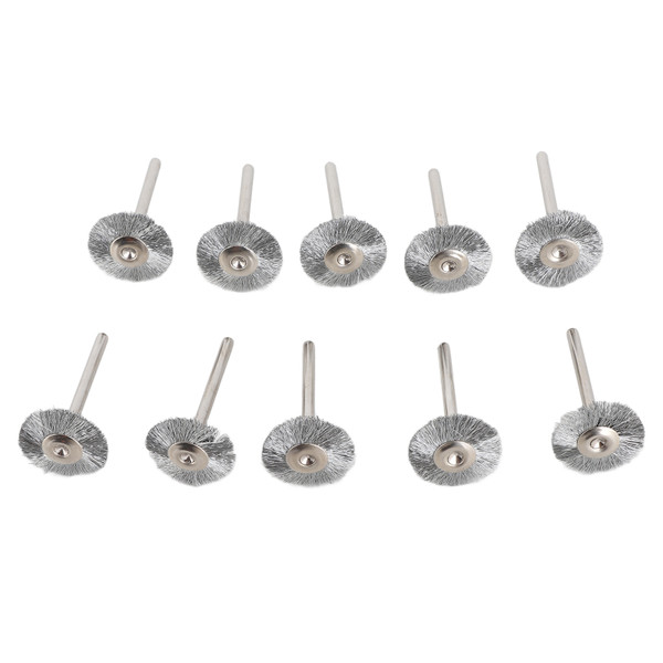 10Pcs 22mm Mini Stainless Steel Wire Brush Polishing Wheel for Grinder Rotary Tool