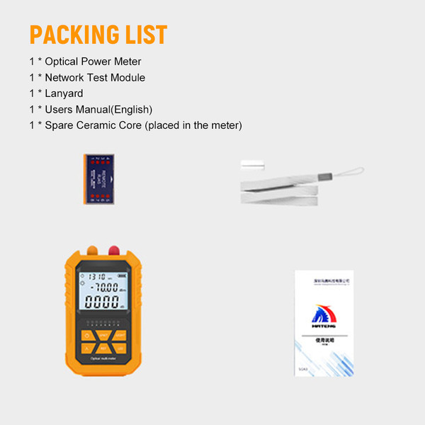 Handheld Optical Power Meter with 5km Red Light -70~+6dBm Mini Optical Power Tester Network Cable Tester Portable Digital Light Power Meter with 7 Optional Optic Wavelength
