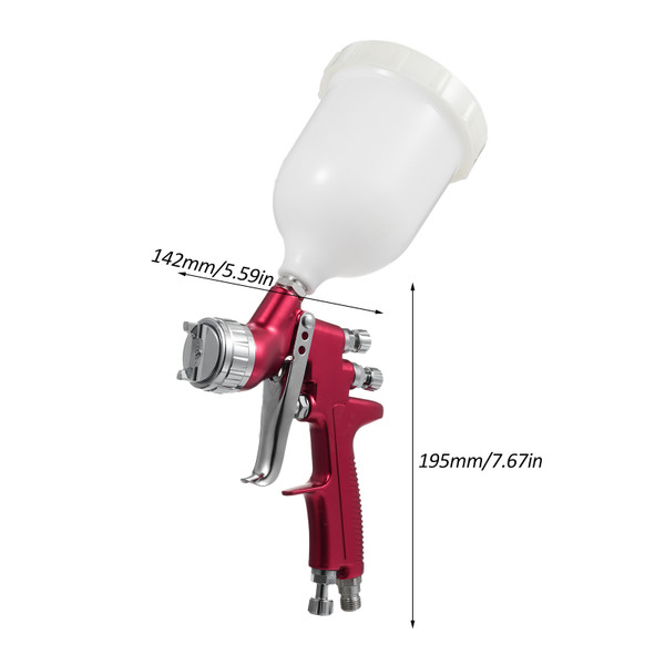 High Volume Low Pressure Paint Sprayer Set Gravity Feed Air Spray Gun with 1.4mm Nozzles 600ml Feed Cup for House Painting Car Furniture Varnish and Top Coat