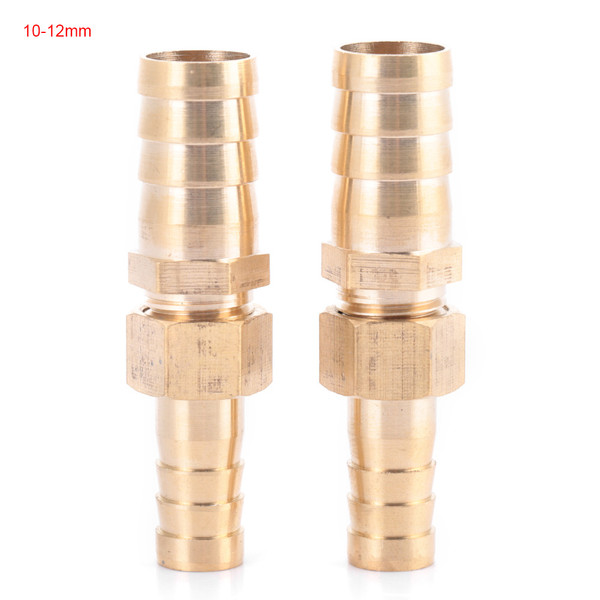 Brass Fitting Hose Barb Tail Reducer Reducing Plug Connector(10mm-12mm 2pcs )