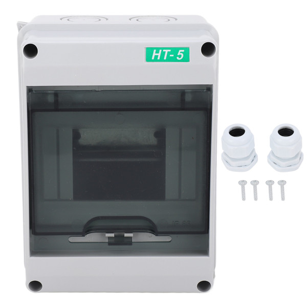 Circuit Breaker Box PC IP65 Waterproof 5 Way Transparent Cover Distribution Protection Box for Indoor Outdoor Use