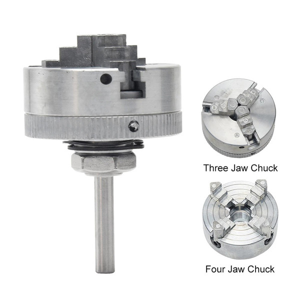 Zinc Alloy 3-Jaw Chuck Connecting Rod Self Centering Wood Turning Chuck Optional Clamp Accessory for Mini Metal Lathe