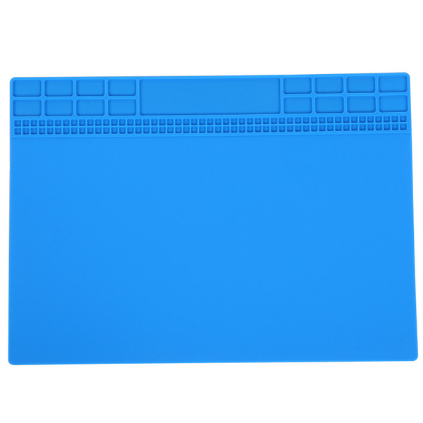 Repair Mat Silicone Heat Resistant Pad Computer Phone Solder Station Tools 350x250x4mmDrak Blue