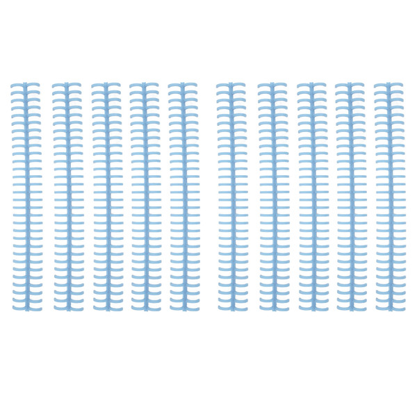 10Pcs Binding Spines Spirals Coils Combs 30 Holes Plastic Strip for Loose Leaf 1/2in Diameter Light Blue