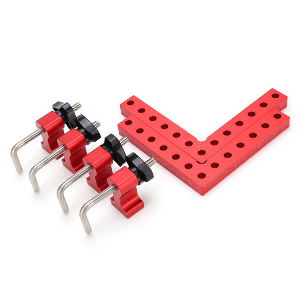Square Positioning Ruler Kit Aluminum Alloy Right Angle 90 Degree Measuring Tool Corner Clamp